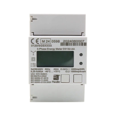 Drie fase drie draad DIN-railmeter-D3132